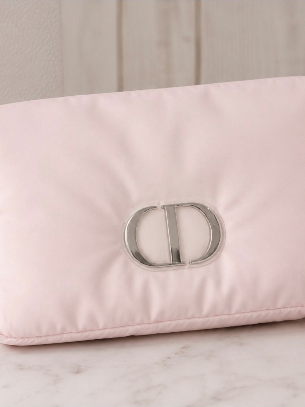 Dior Light Pink Quilted CD Logo Clutch